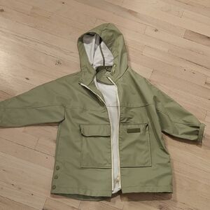 Zara Green Hooded Raincoat